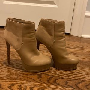 Forever 21 Tan high heel booties